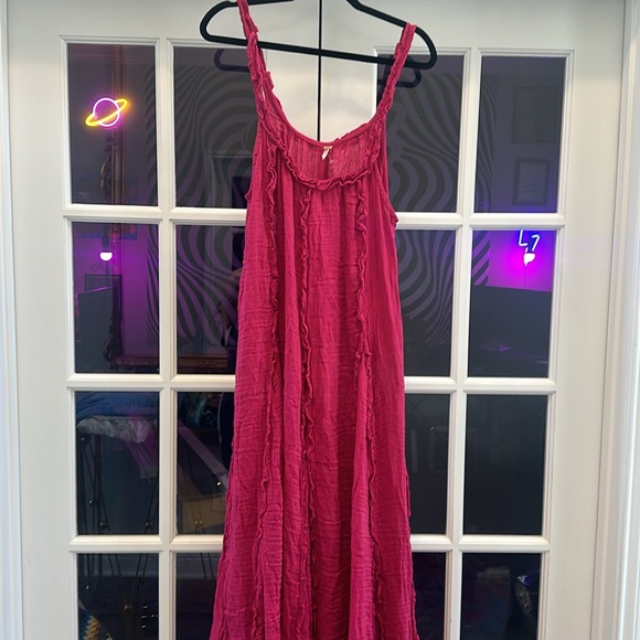 Free People McKinley Maxi Dress in Cha Cha Cherry NWOT - Picture 3 of 7